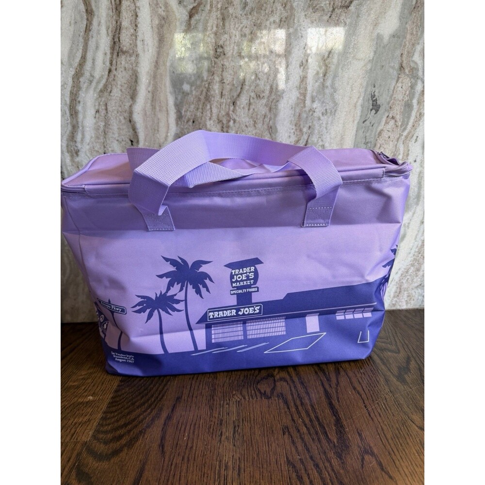 Trader Joe's Cooler Bag Purple Pain Large Insulated NEW 8 gal Ships Quick Free - Picture 3 of 9